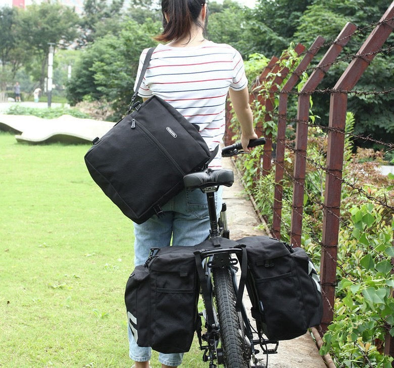 Bolsa para portaequipajes trasero 3 en 1 para bicicleta