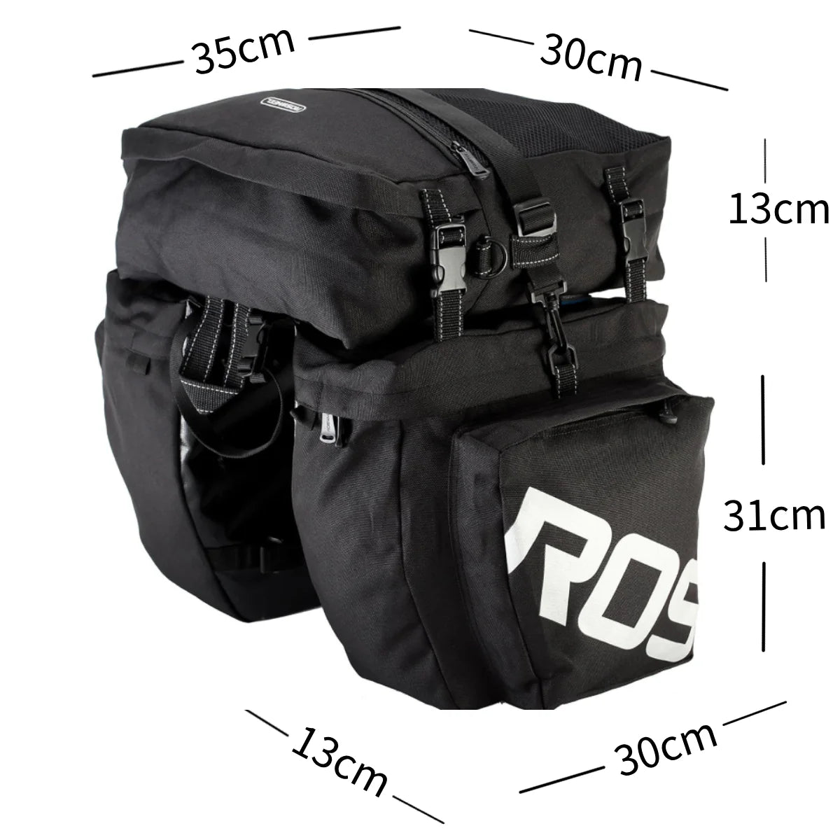 Bolsa para portaequipajes trasero 3 en 1 para bicicleta